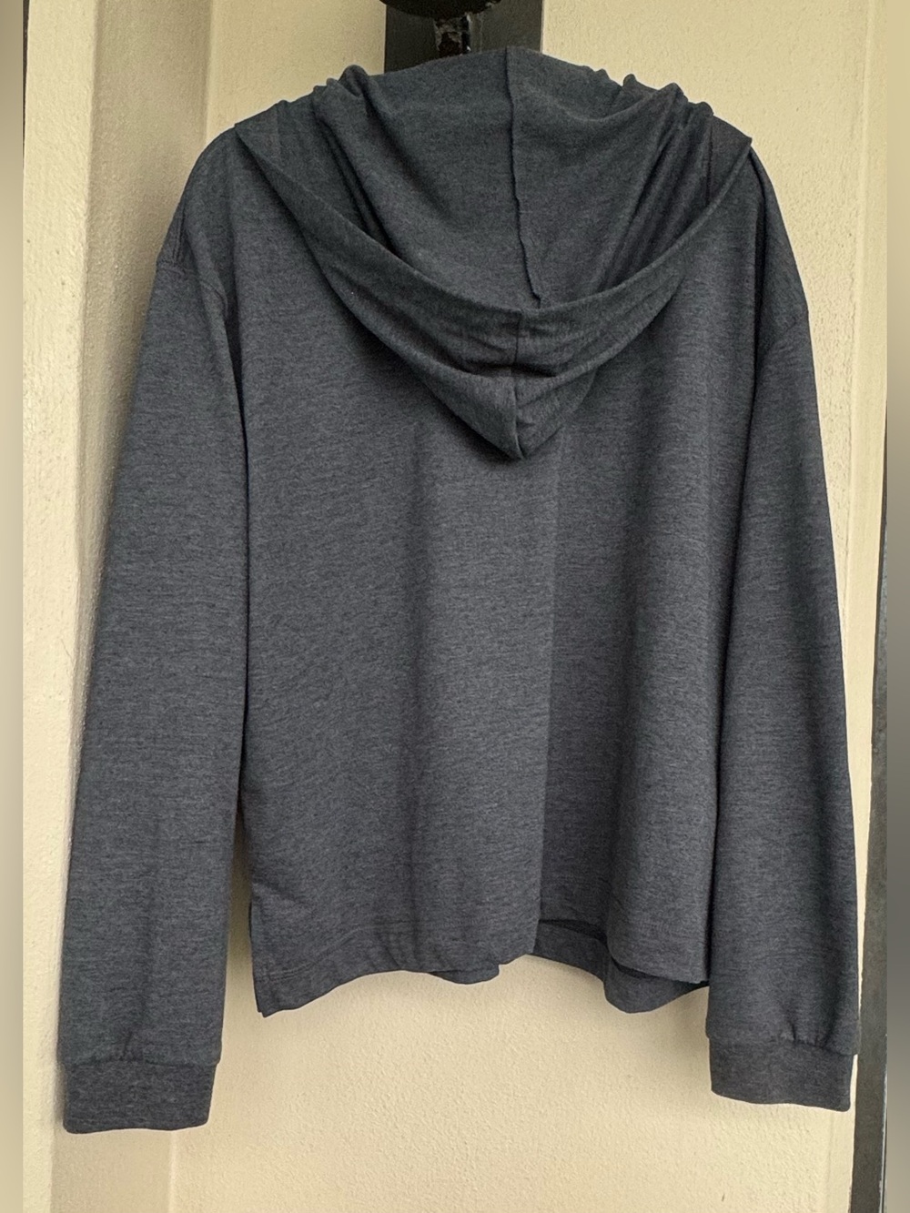 Hanes Her Way Heather Gray Long Sleeve Hoodie V-Neck Polyester/Cotton Stretch OS - Picture 4 of 10
